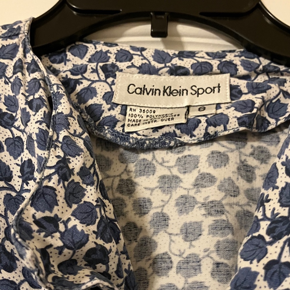 Calvin Klein Sport : Blue and White short Sleeve Dress With Pockets! - Picture 2 of 4